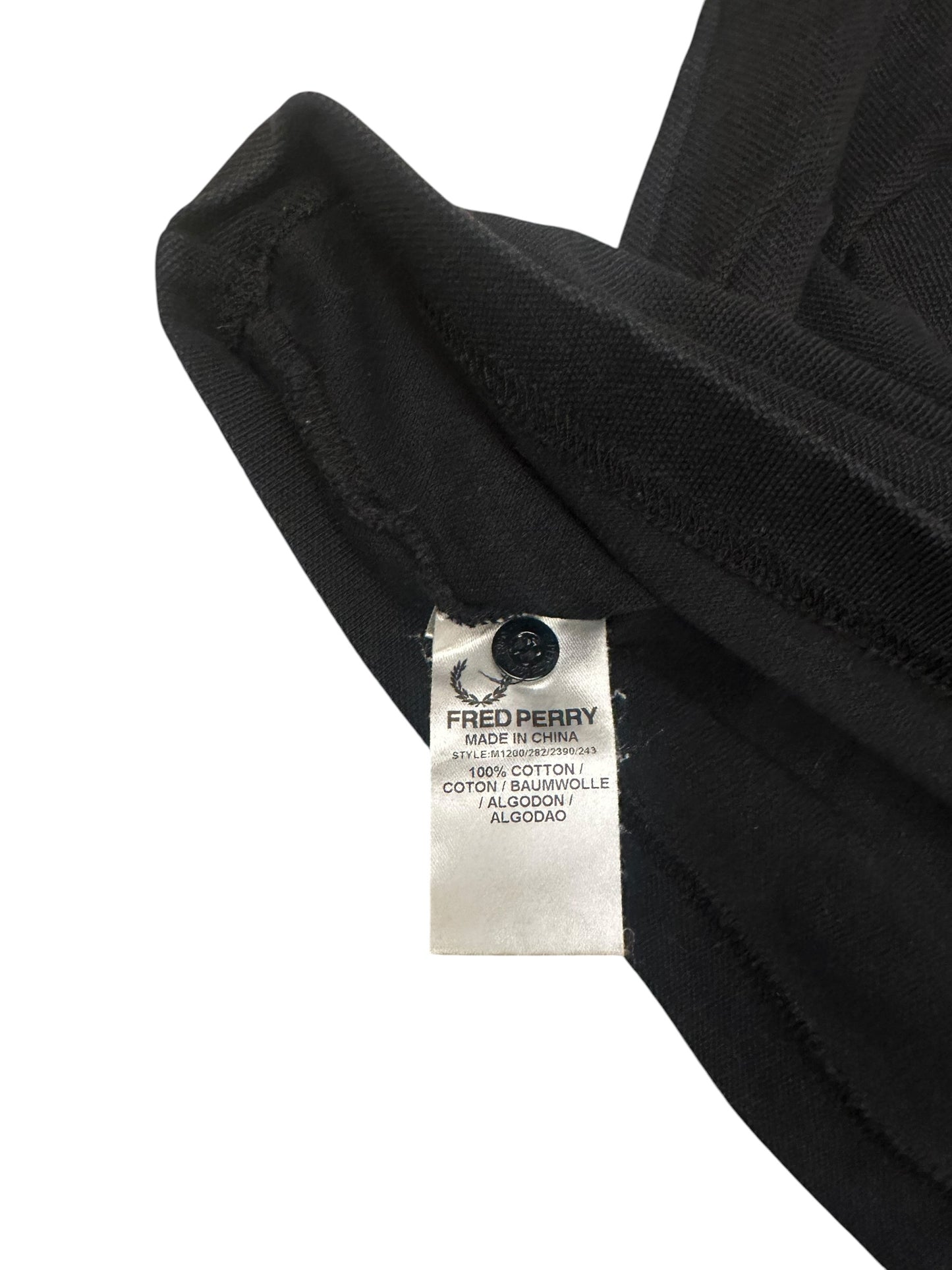 Fred Perry Polo Shirt Schwarz Lila Weiß M
