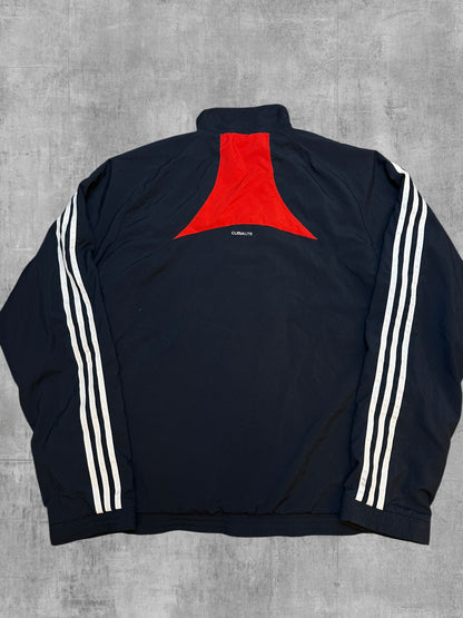 Adidas Vintage Trainingsjacke Navy Blau Weiß L