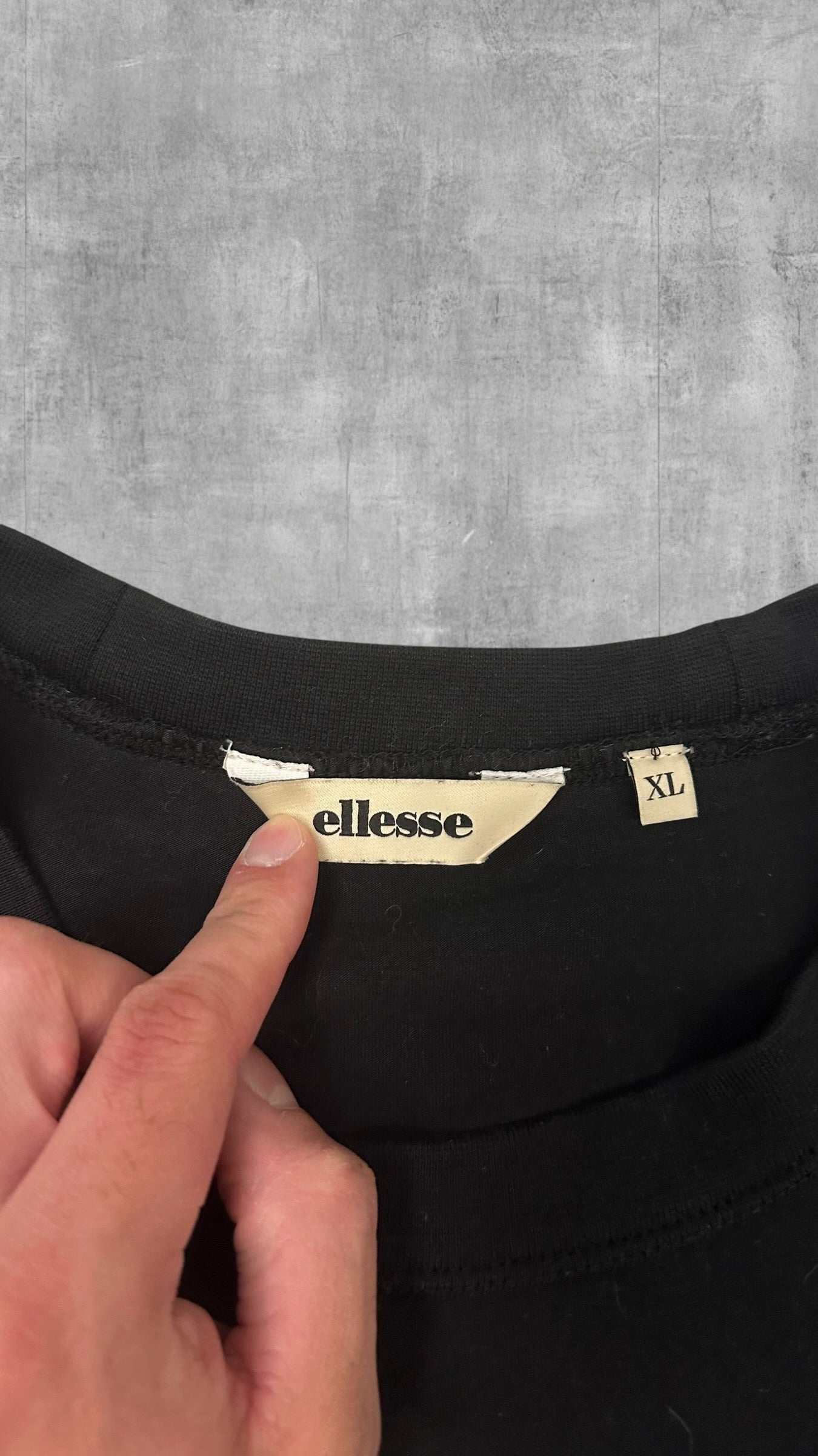Ellesse T-shirt Schwarz Weiß Backprint XL
