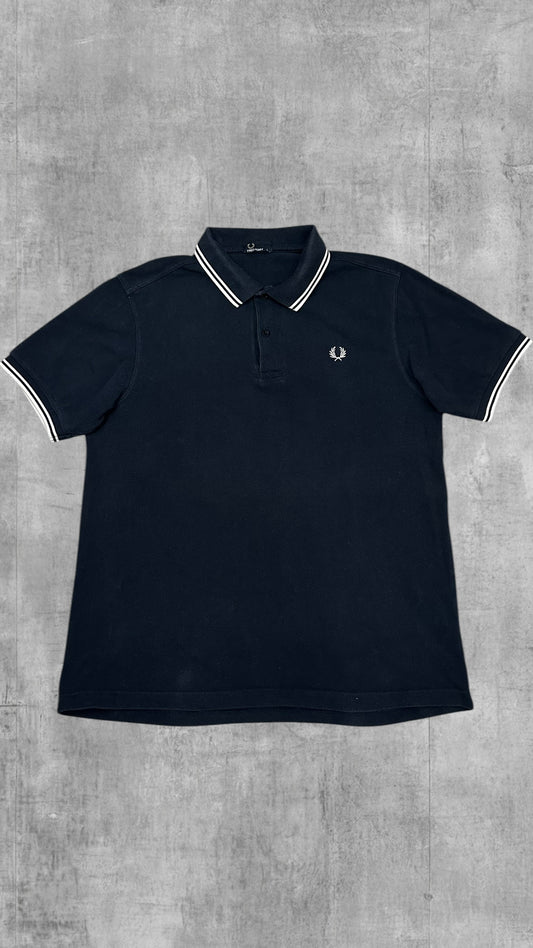 Fred Perry Polo Shirt Schwarz Weiß L
