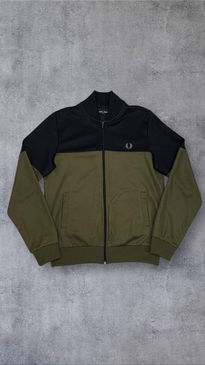 Fred Perry Trainingsjacke Taped Zip Jacke Khaki Schwarz S