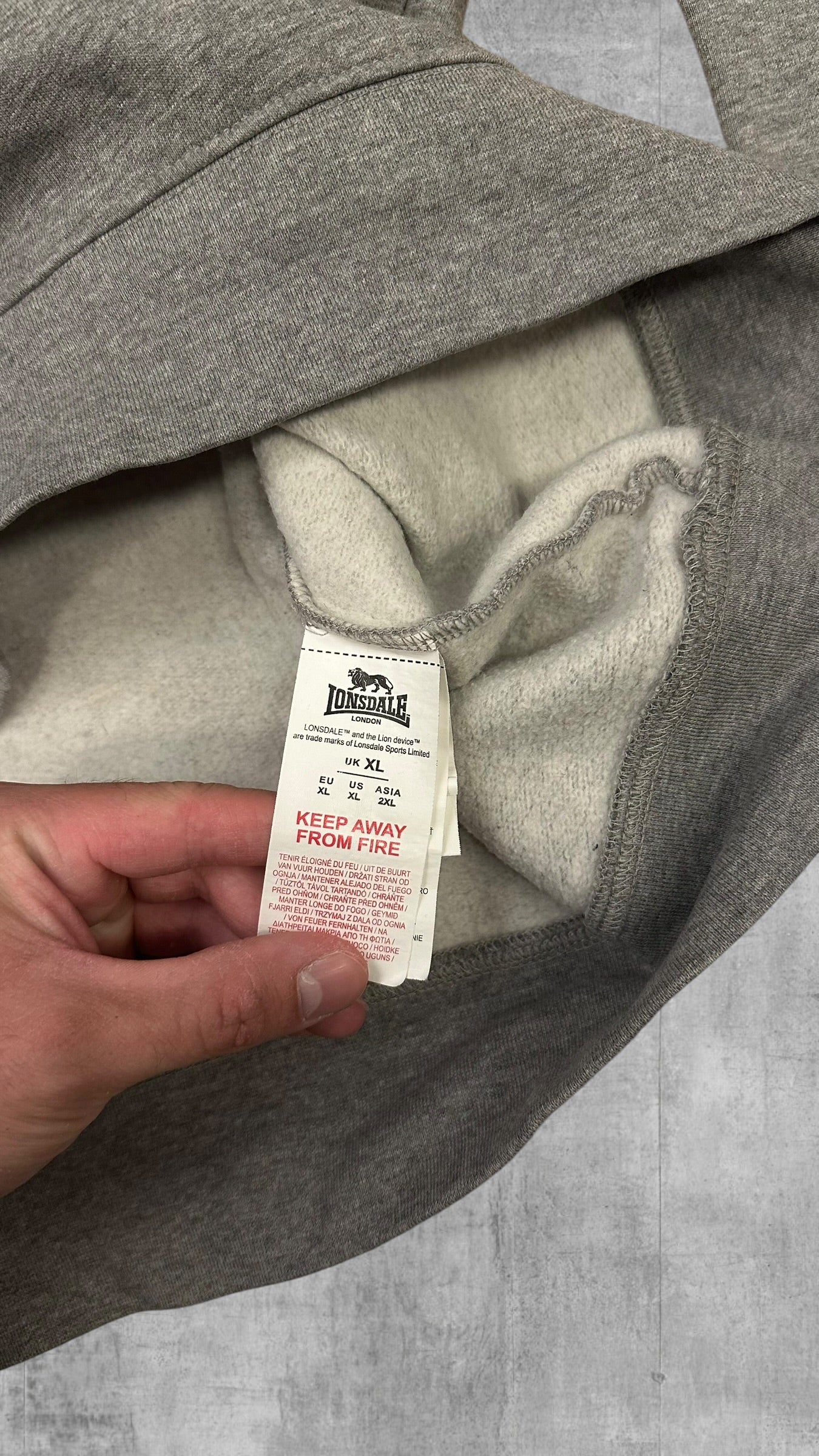 Lonsdale London Sweatshirt Grau Schwarz XL