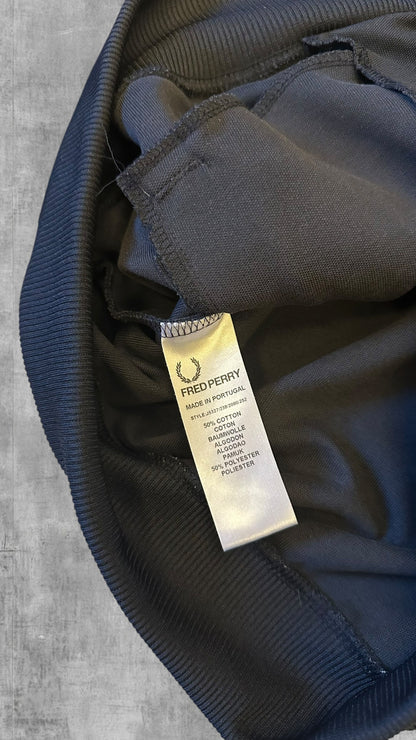 Fred Perry Trainingsjacke Taped Zip Jacke Schwarz Weiß M