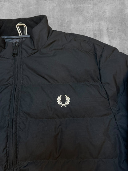 Fred Perry Daunenjacke Steppjacke Schwarz Weiß S