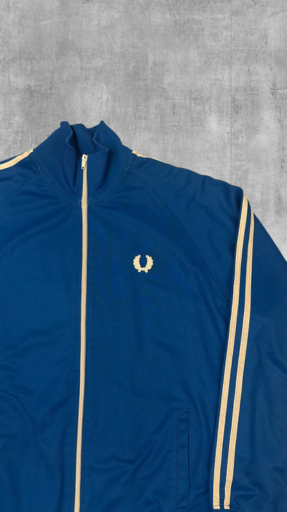 Fred Perry Vintage Trainingsjacke Taped Blau Weiß L