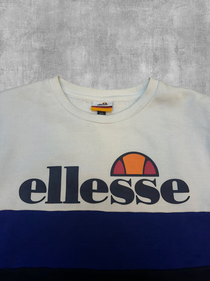 Ellesse Sweatshirt Navy Blau Weiß M - L
