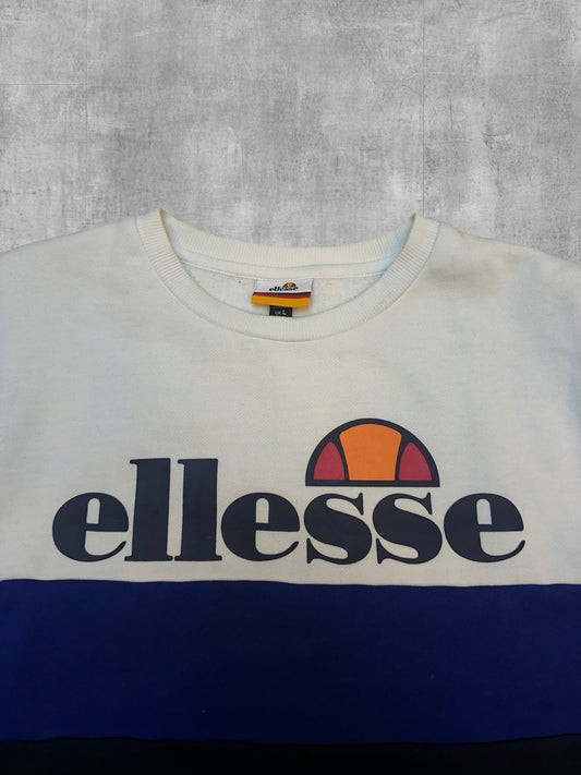 Ellesse Sweatshirt Navy Blau Weiß M - L