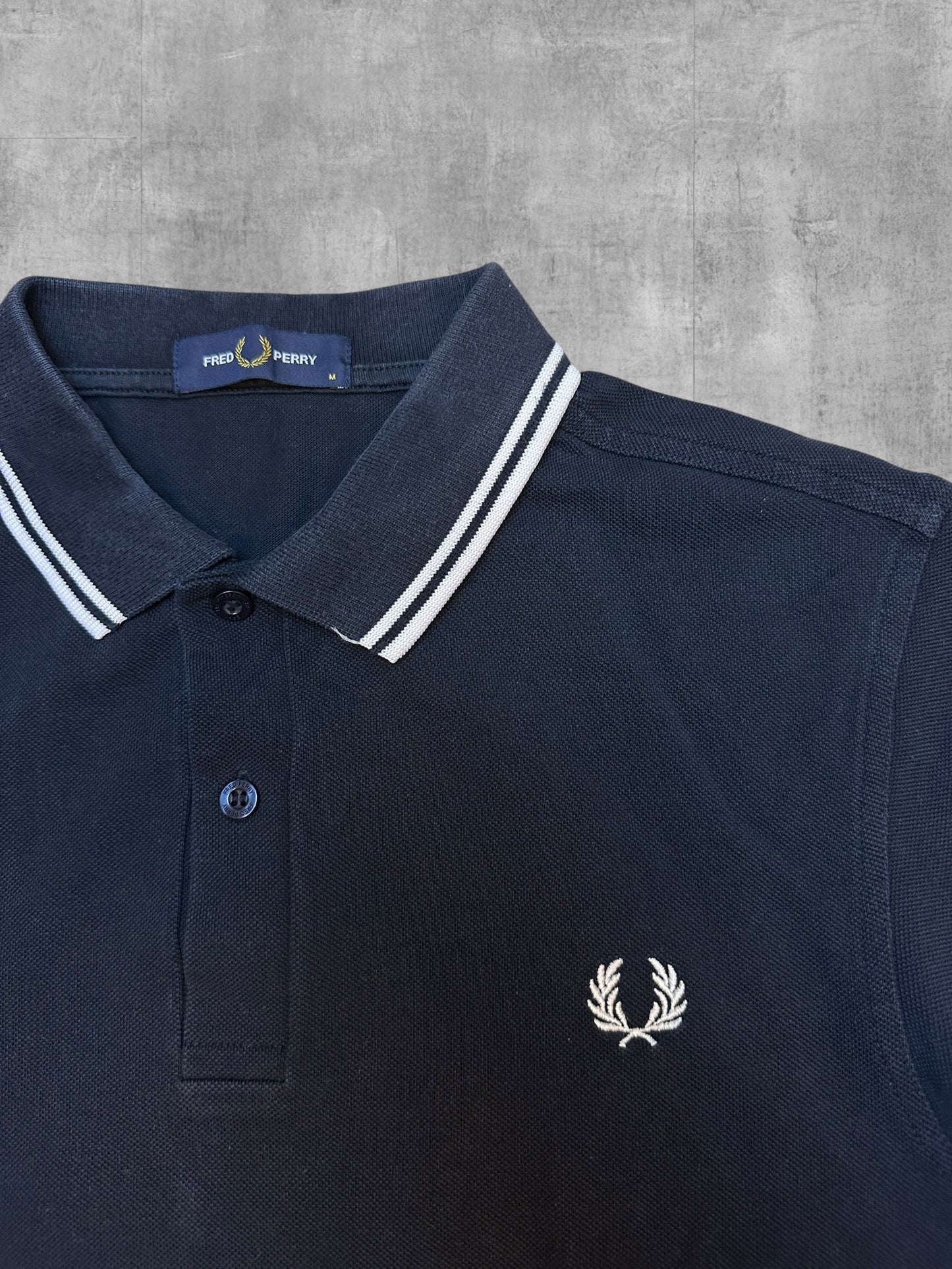 Fred Perry Polo Shirt Schwarz Weiß M