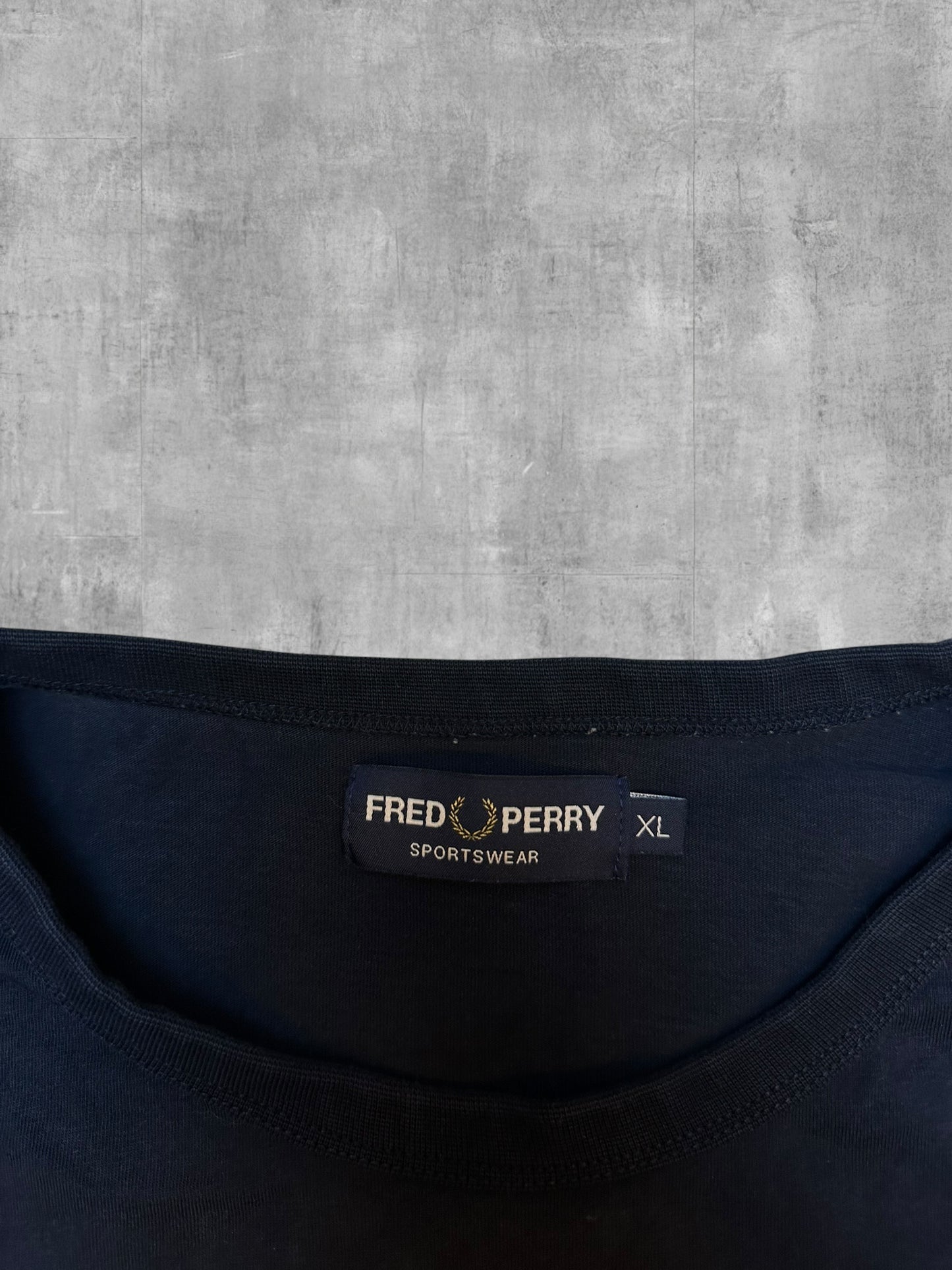 Fred Perry T-shirt Schwarzblau Weinrot Weiß XL