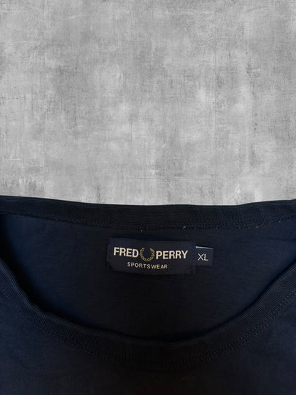 Fred Perry T-shirt Schwarzblau Weinrot Weiß XL