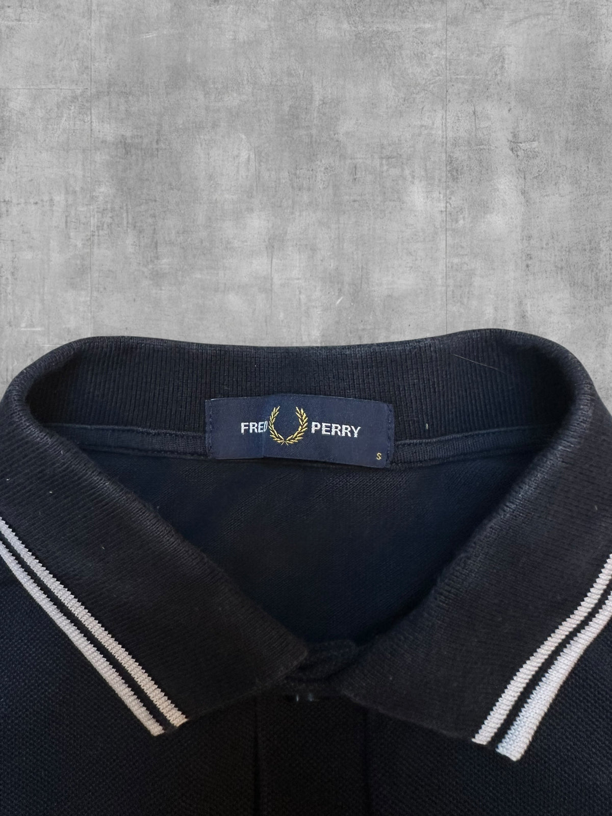 Fred Perry Polo Shirt Schwarz Weiß S