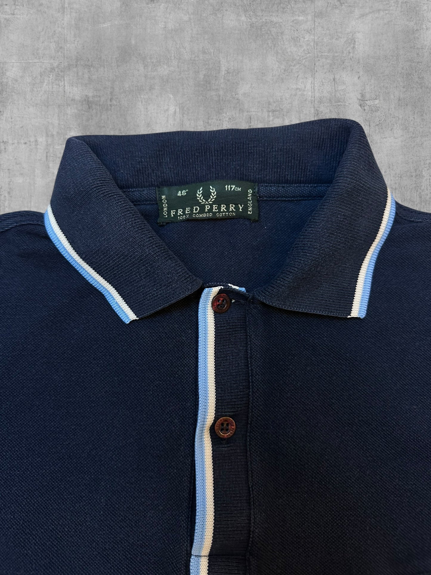 Fred Perry Vintage Polo Shirt Navy Blau L