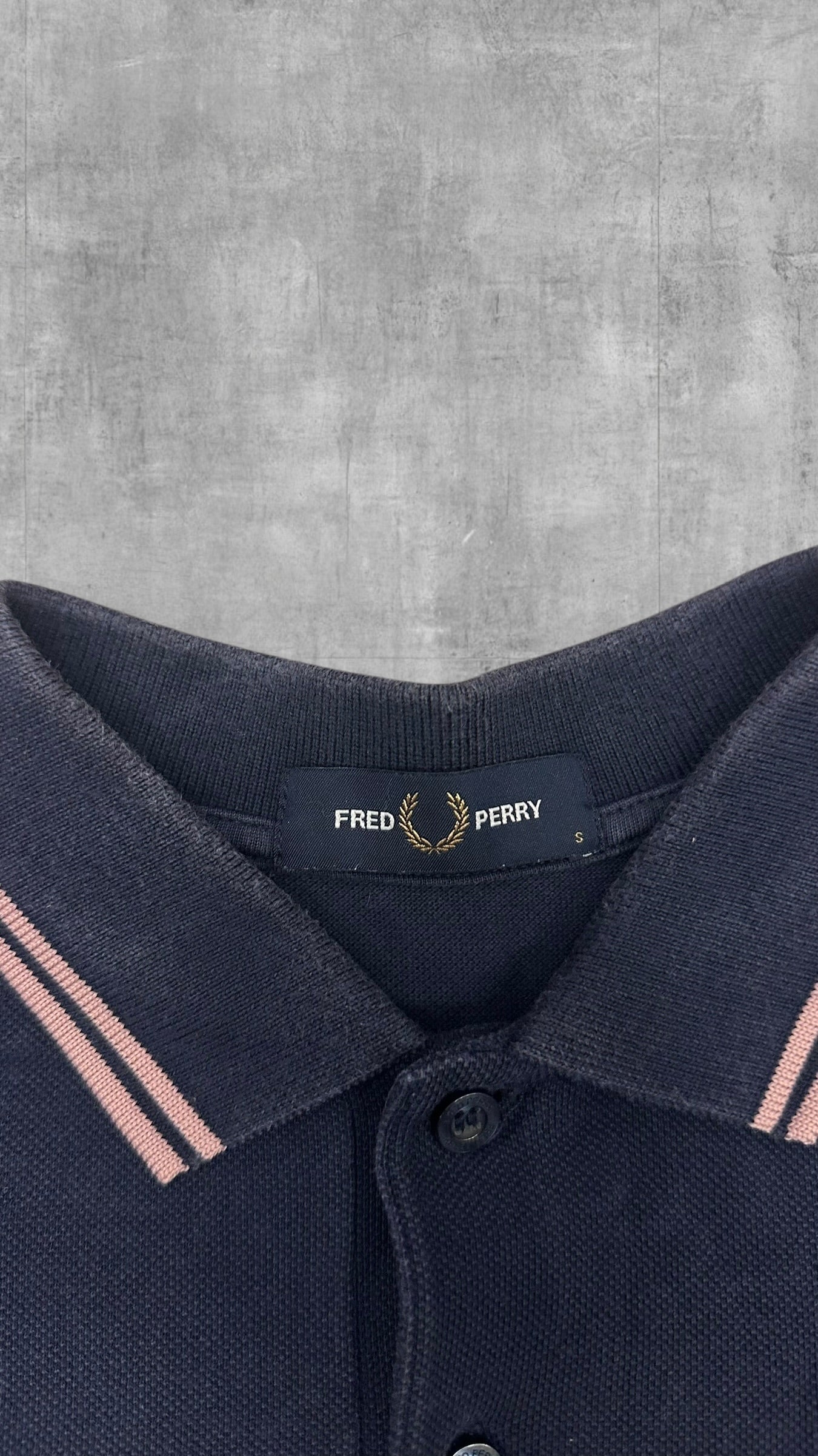 Fred Perry Polo Shirt Navy Blau Rose S