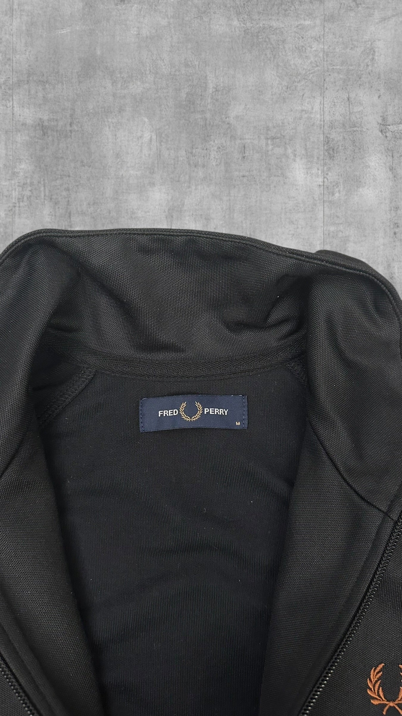Fred Perry Trainingsjacke Taped Schwarz Rostbraun M