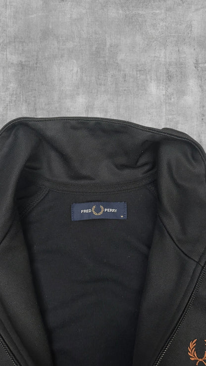 Fred Perry Trainingsjacke Taped Schwarz Rostbraun M