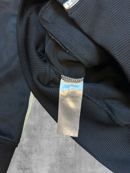 Fred Perry Vintage Trainingsjacke Taped Schwarz Weiß XS