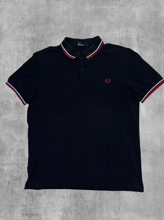 Fred Perry Polo Nero Rosso Bianco M