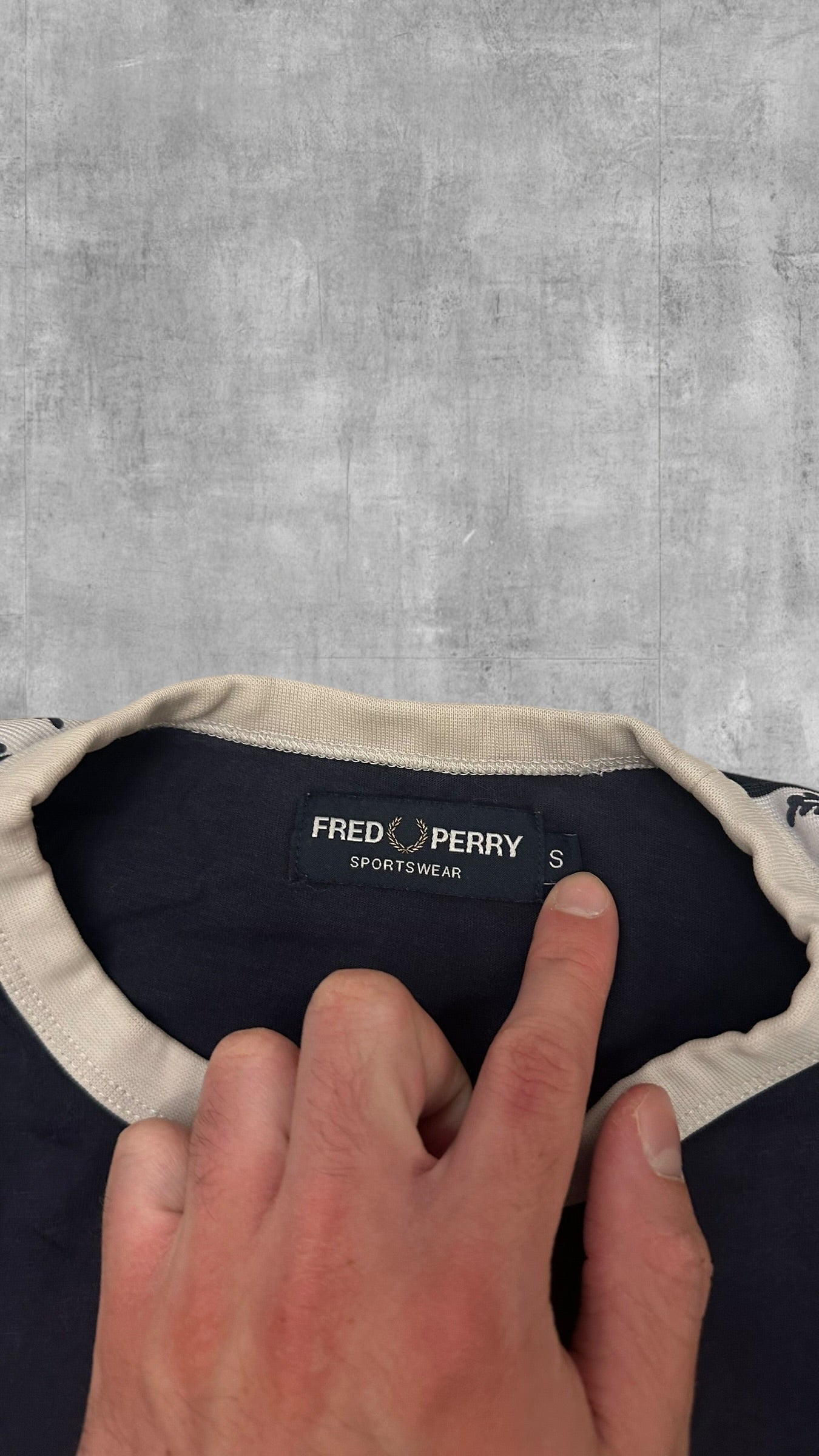 Fred Perry Vintage T-Shirt Taped Navy Blau S