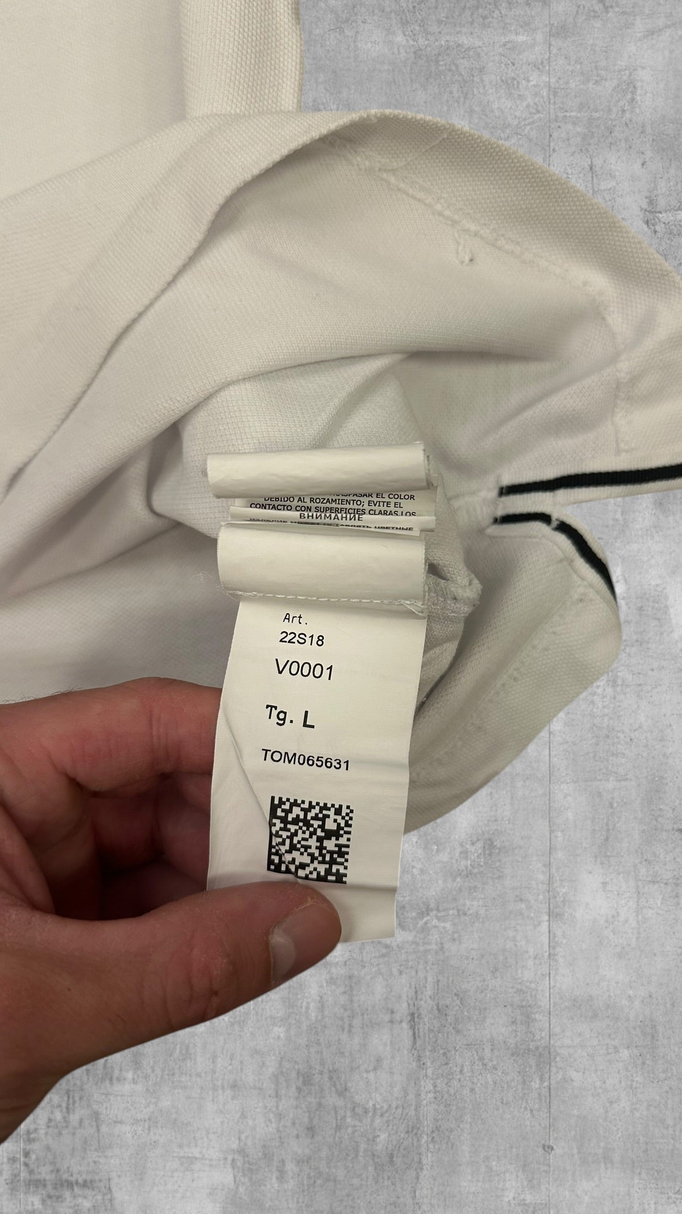Stone Island Polo Shirt Weiß Schwarz L