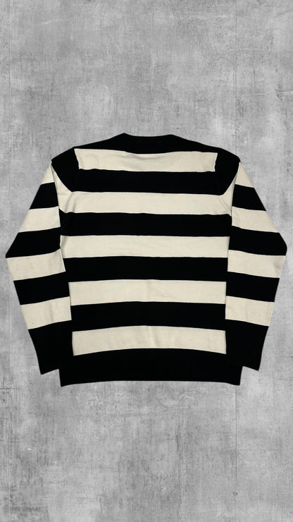 Fred Perry Vintage Sweatshirt Schwarz Weiß M
