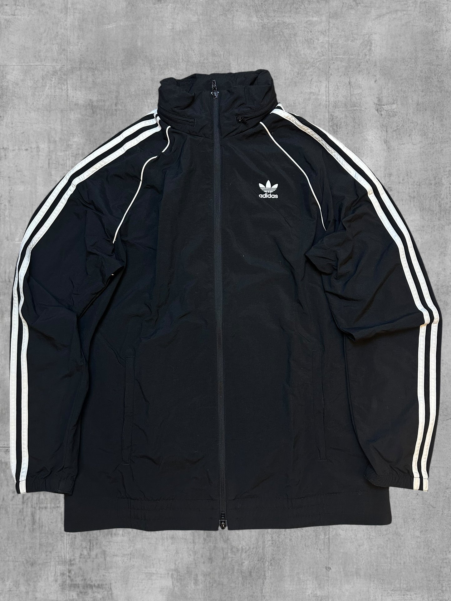 Adidas Firebird Windbreaker Regenjacke Schwarz Weiß M