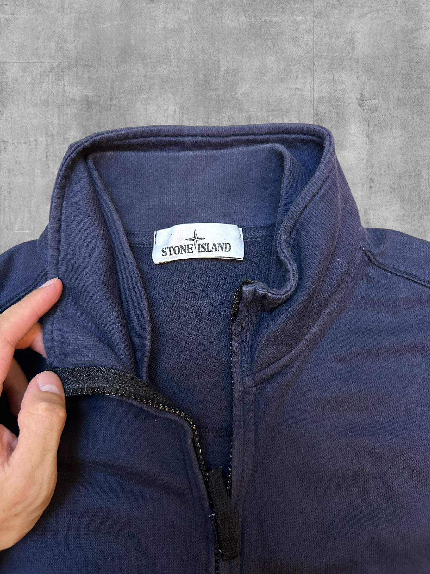 Stone Island Zip Rollkragenpullover Trainingsjacke Navy Blau XL