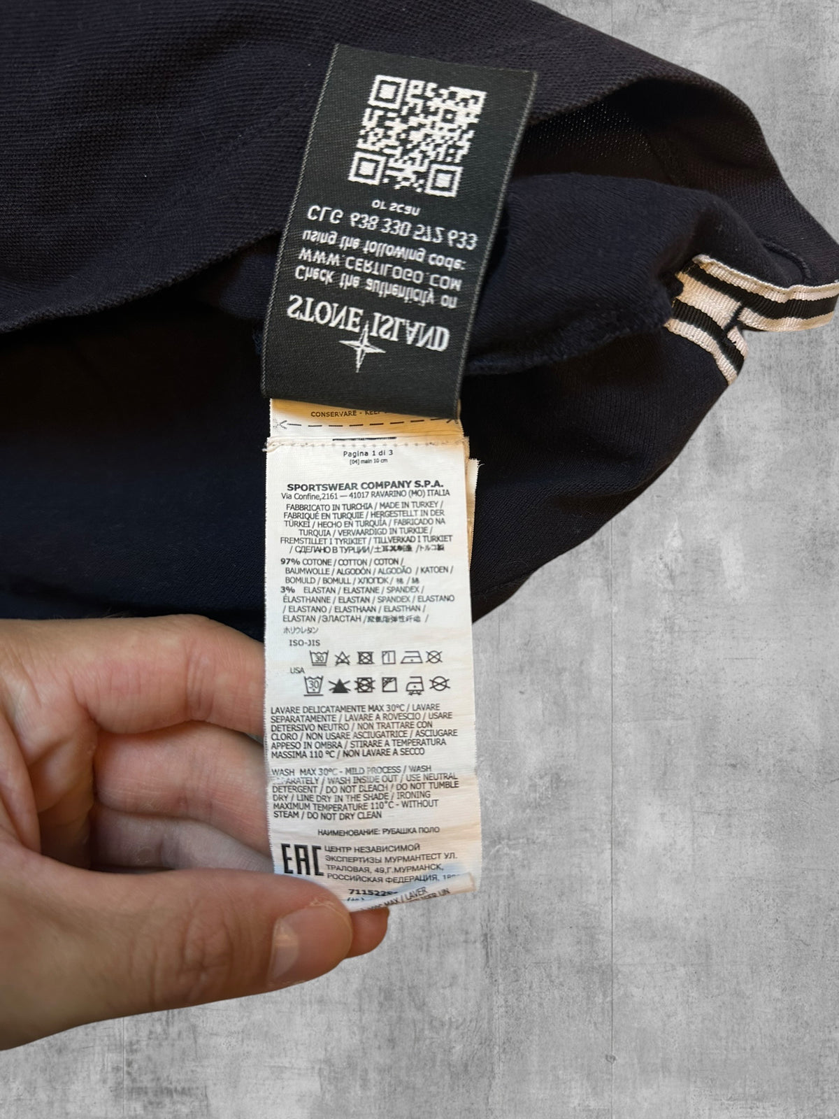 Stone Island Polo Shirt Schwarz Weiß M