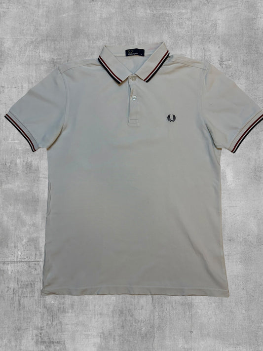 Fred Perry Polo Shirt Weiß Schwarz Rot
