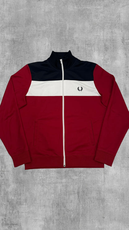 Fred Perry Vintage Trainingsjacke Rot Weiß Schwarzblau M