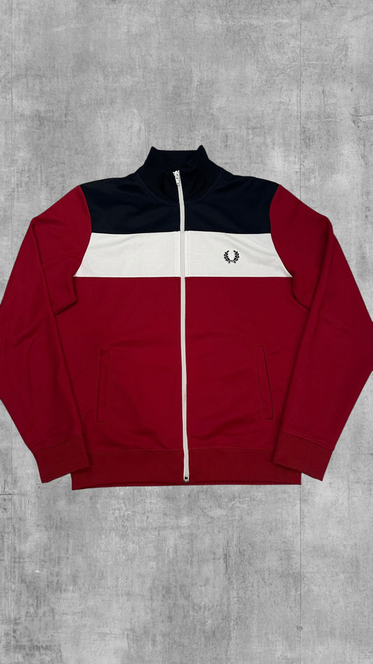 Fred Perry Vintage Trainingsjacke Rot Weiß Schwarzblau M