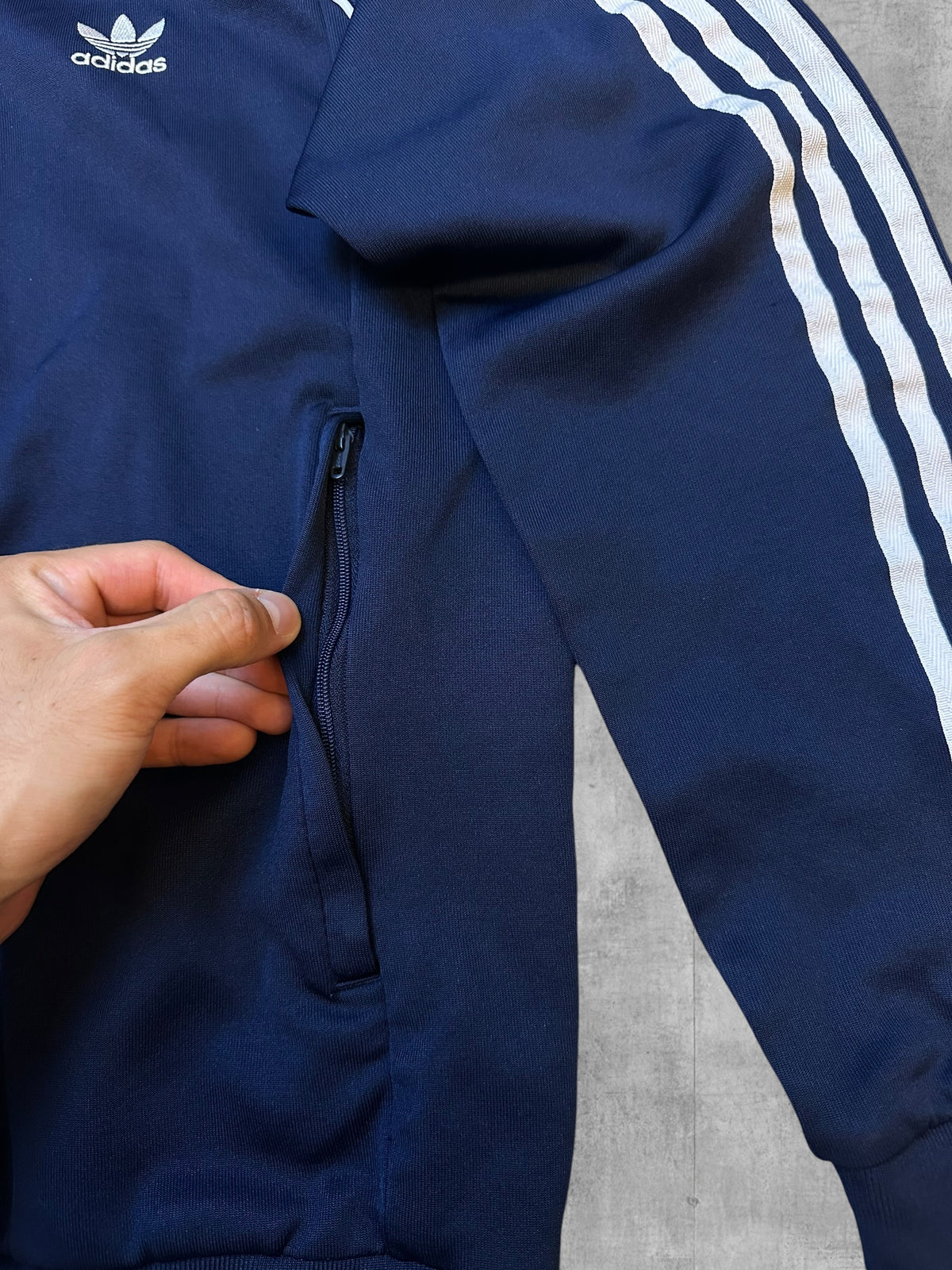 Adidas Firebird Trainingsjacke Navy Blau Weiß M - L