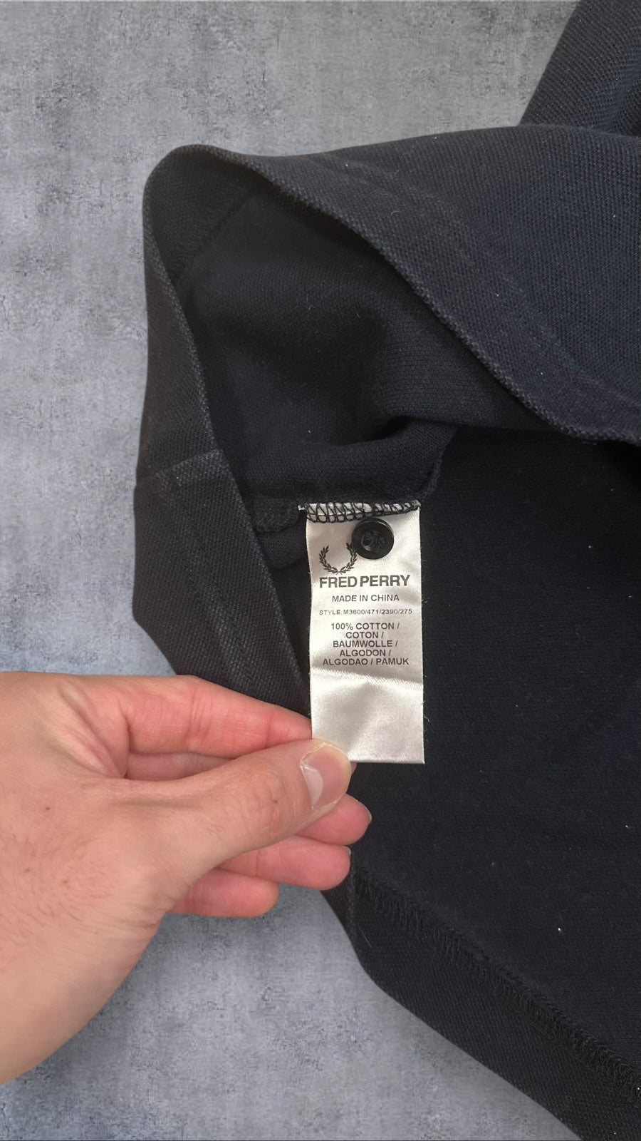 Fred Perry Polo Shirt Schwarz Rot XL Slim Fit