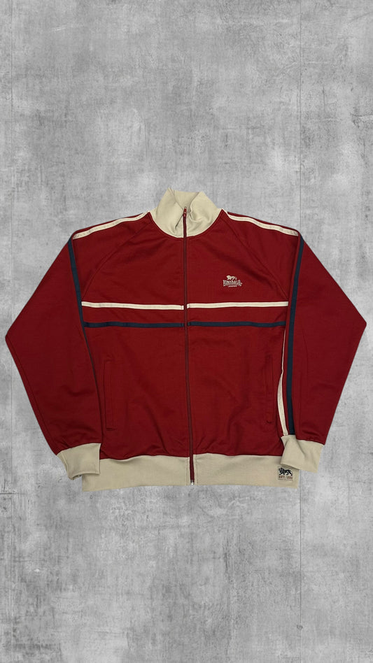 Vintage Lonsdale London Trainingsjacke Rot Beige Navy Blau XL