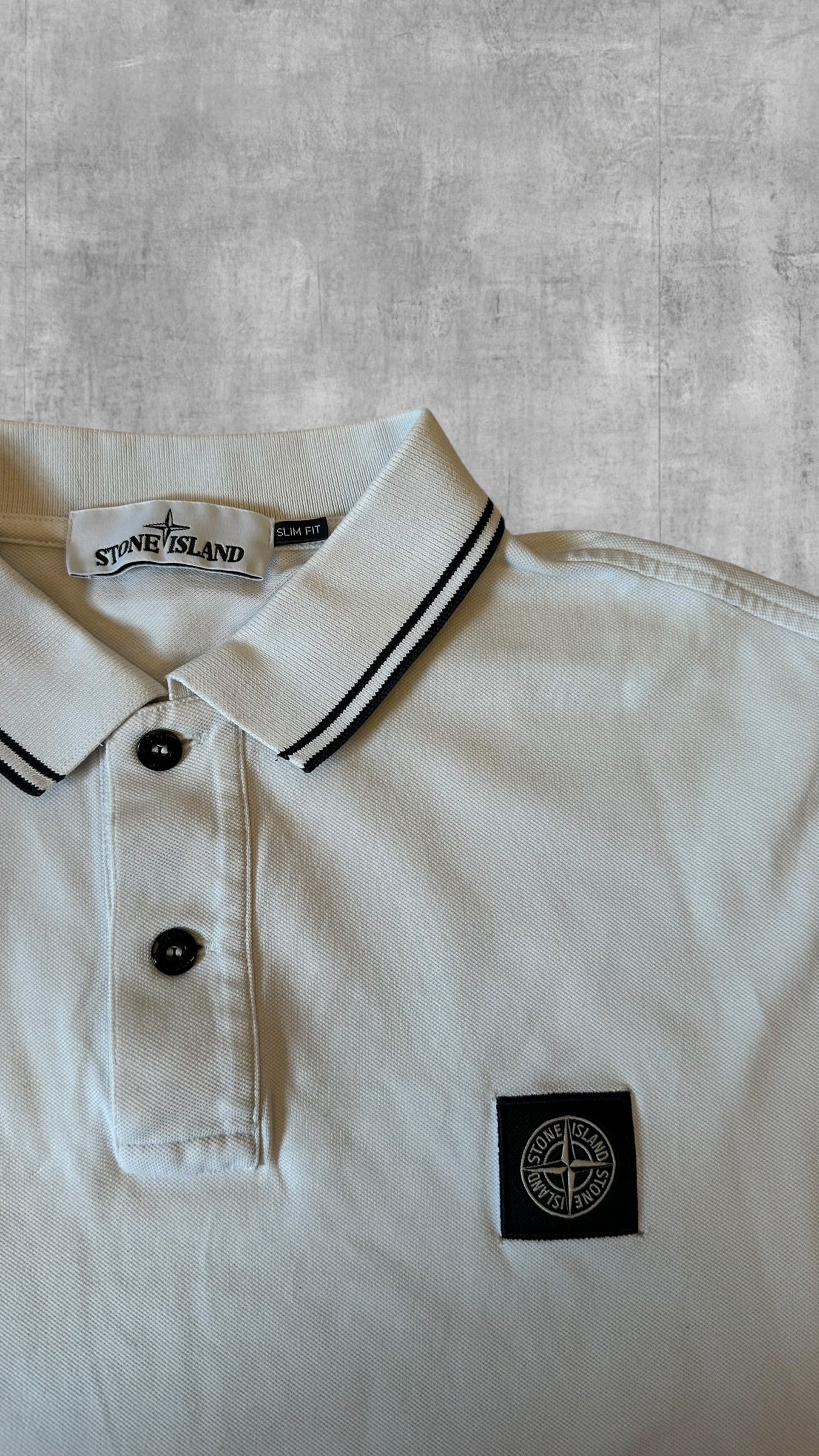 Stone Island Polo Shirt Weiß L