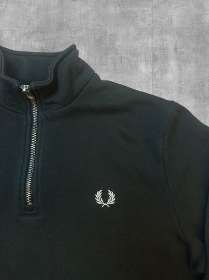 Fred Perry Half / Quarter zip Pullover Dunkelgrün S