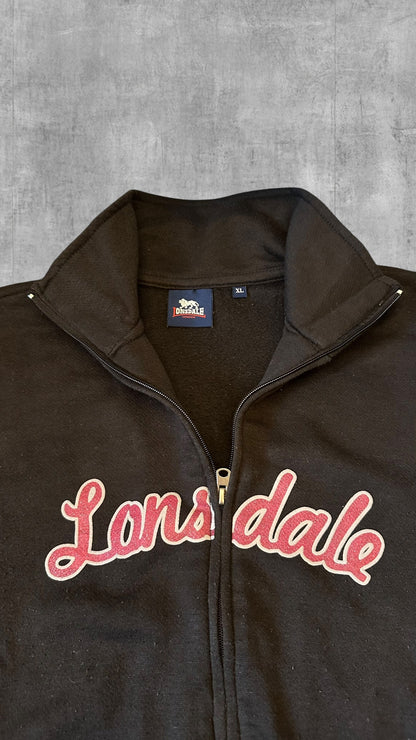Vintage Lonsdale London Trainingsjacke Trainingsanzug Schwarz Damen XL Herren S-M