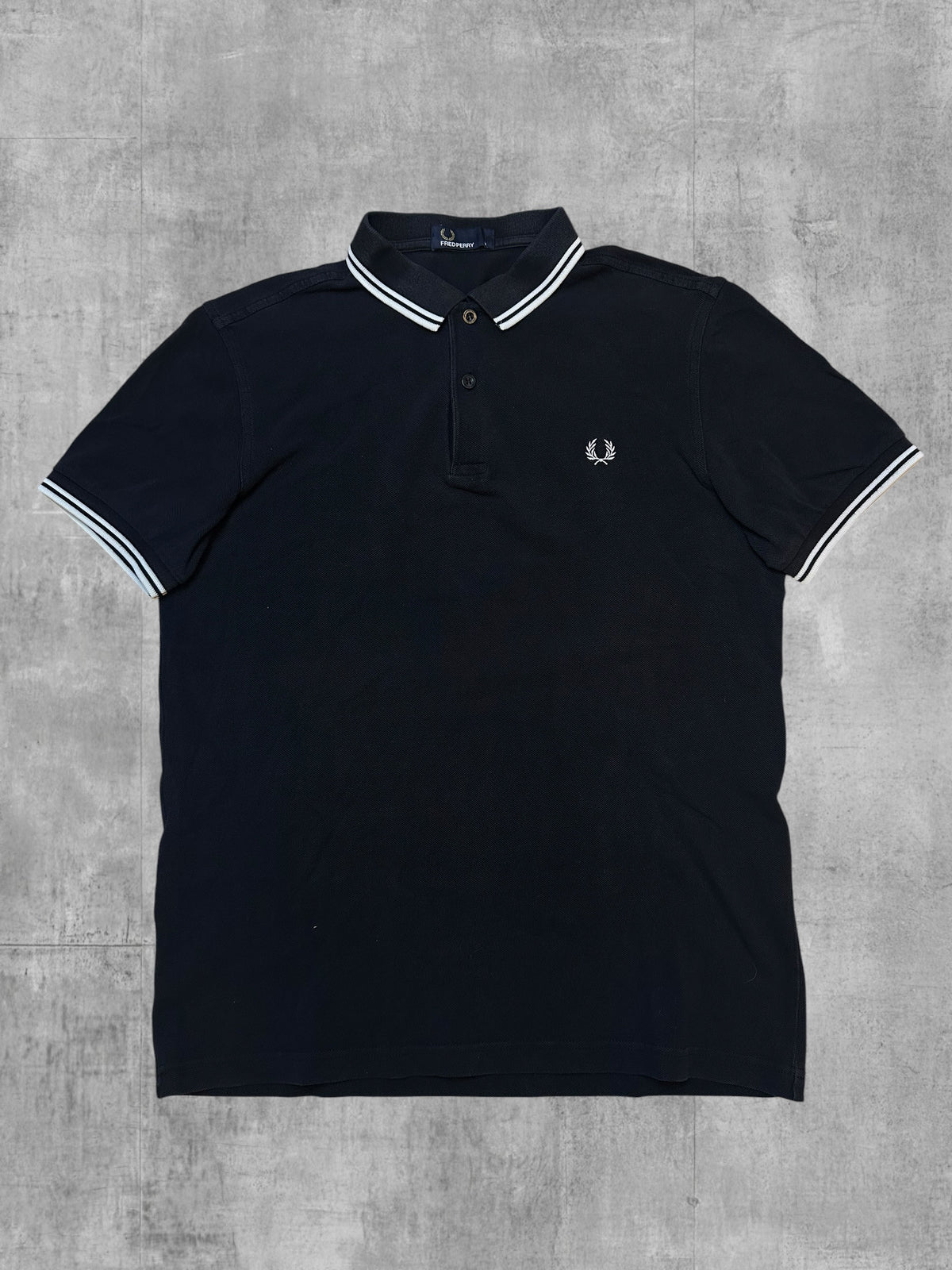 Fred Perry Polo Shirt Schwarz Weiß M
