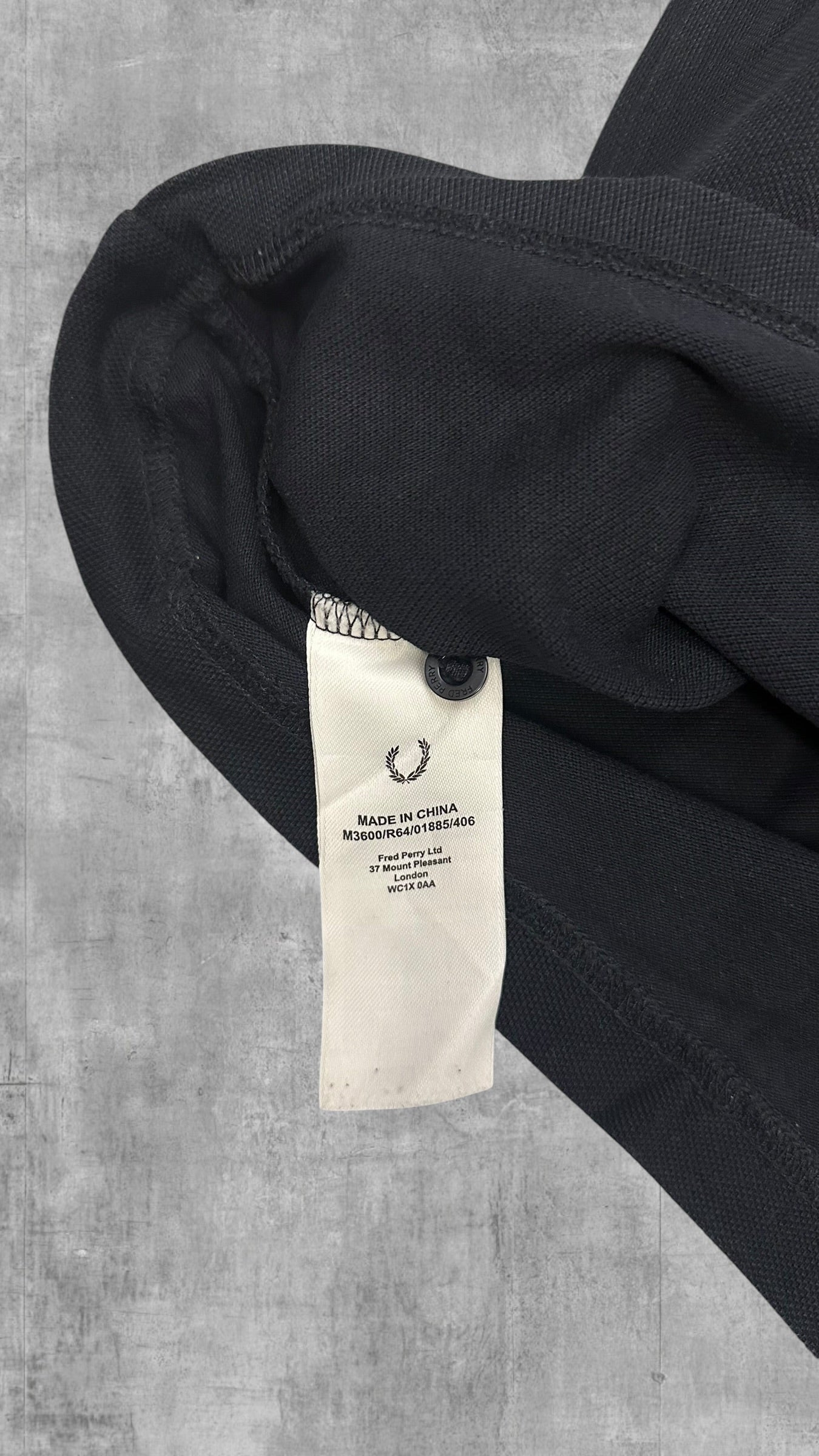 Fred Perry Polo Shirt Schwarz Weiß Hellgrau S