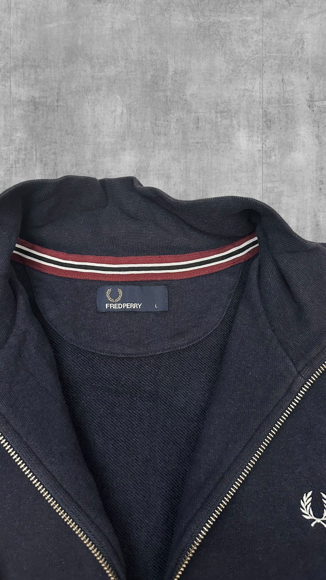 Fred Perry Zip Jacke Schwarzblau L