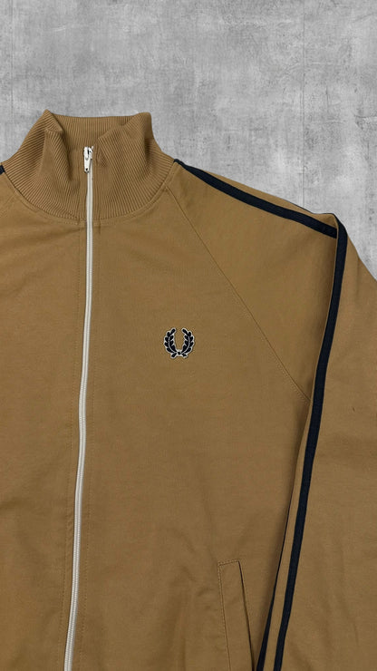 Fred Perry Vintage Trainingsjacke Taped Ocker Schwarz M