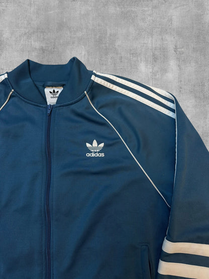 Adidas Firebird Track Jacket Turquoise White M