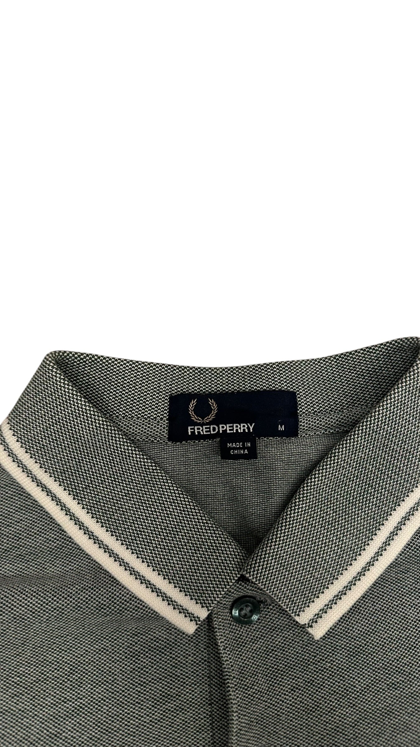 Fred Perry Polo Shirt Grau Weiß M