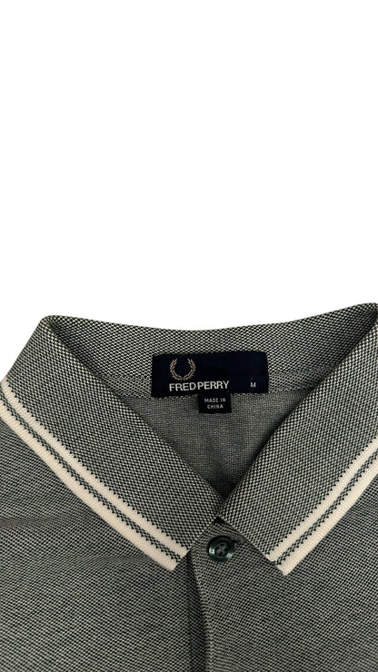 Fred Perry Polo Shirt Grau Weiß M
