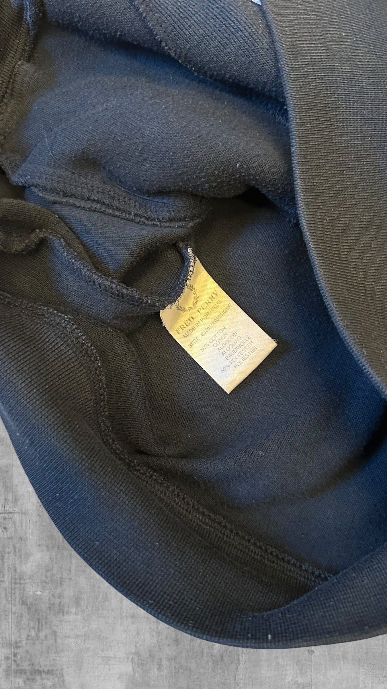 Fred Perry Trainingsjacke Taped Zip Jacke Navy Blau Weiß Vintage S