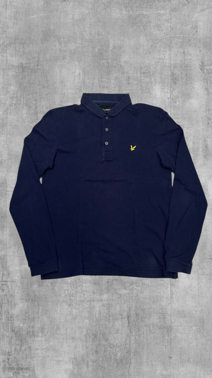 Lyle & Scott Langarm Polo Shirt Navy Blau S