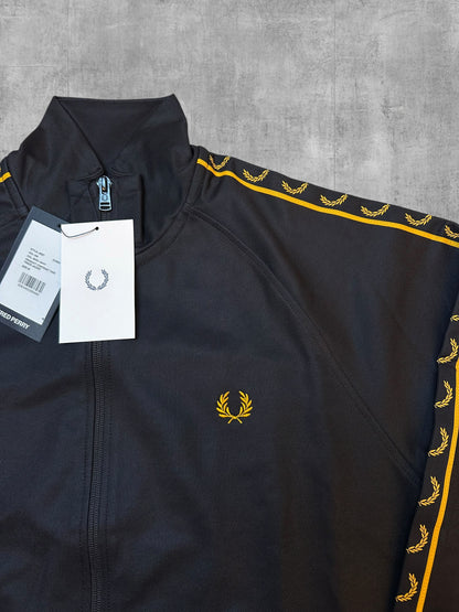 Fred Perry Trainingsjacke Taped Schwarz Gold M Neu