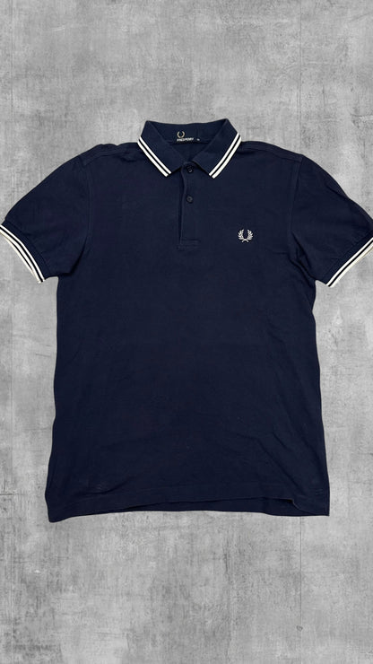 Fred Perry Polo Shirt Schwarzblau Weiß XS