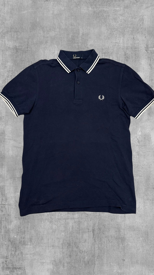 Fred Perry Polo Shirt Schwarzblau Weiß XS
