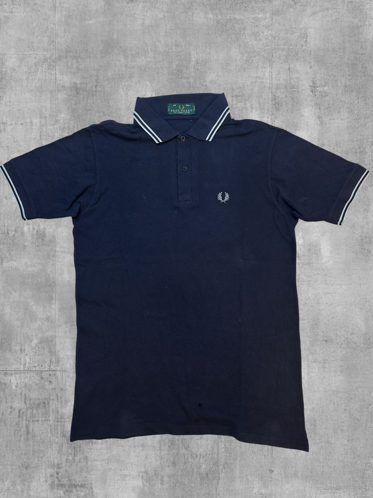 Fred Perry Vintage Polo Shirt Schwarz Weiß M