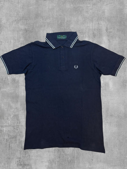 Fred Perry Vintage Polo Shirt Schwarz Weiß M